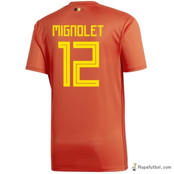 Camiseta Belgica Replica Primera Ropa Mignolet 2018 Rojo